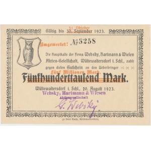 Walim (Wüstewaltersdorf), 5 mln mk PRZEDRUK na 500.000 mk 1923
