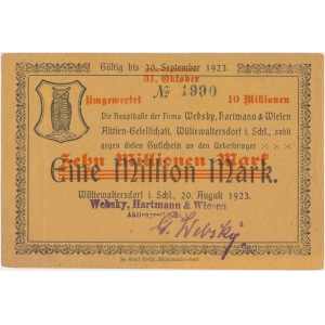 Walim (Wüstewaltersdorf), 10 mln mk PRZEDRUK na 1 mln mk 1923