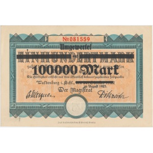 Wałbrzych (Waldenburg), 100.000 mk PRZEDRUK na 100 mk 1923