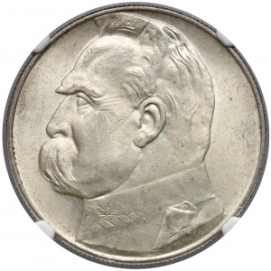 Piłsudski 10 złotych 1936 - NGC MS63