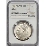 Piłsudski 10 złotych 1936 - NGC MS62