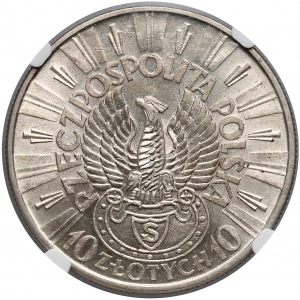 Strzelecki Piłsudski 10 złotych 1934 - NGC AU58