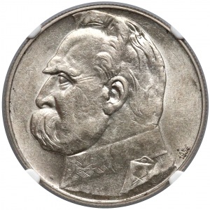 Strzelecki Piłsudski 10 złotych 1934 - NGC AU58