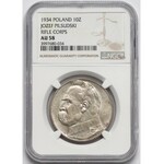 Strzelecki Piłsudski 10 złotych 1934 - NGC AU58