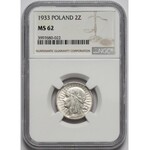 Głowa Kobiety 2 złote 1933 - NGC MS62