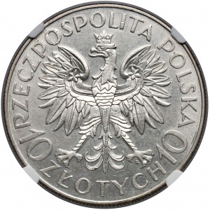 Sobieski 10 złotych 1933 - NGC AU58