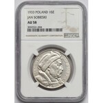 Sobieski 10 złotych 1933 - NGC AU58