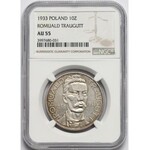 Traugutt 10 złotych 1933 - NGC AU55