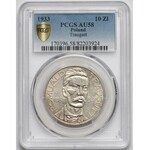 Traugutt 10 złotych 1933 - PCGS AU58