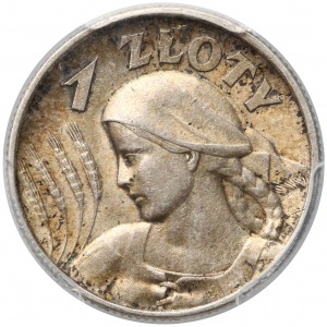 Kobieta i kłosy 1 złoty 1925 - PCGS AU58