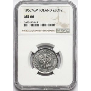 1 złoty 1967 - NGC MS66