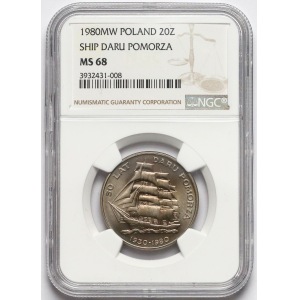 20 zł 1980 Dar Pomorza - NGC MS68