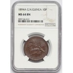 Nowa Gwinea niemiecka, 10 fenigów 1894-A - NGC MS64 BN