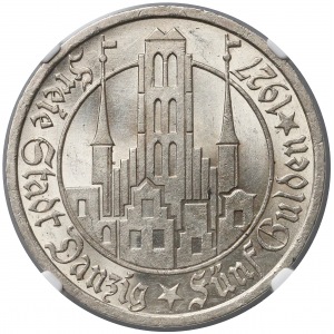 Wolne Miasto Gdańsk, 5 guldenów 1927 - NGC MS62