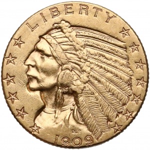 USA, 5 dolarów 1909 - Indian Head - Half Eagle