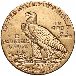 USA, 5 dollar 1909 Indian Head - Half eagle