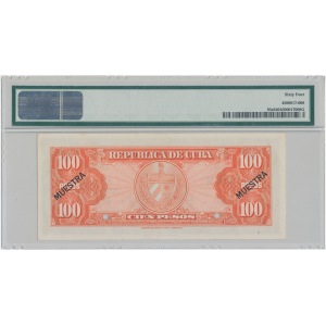 Kuba 100 pesos 1959 SPECIMEN - PMG 64