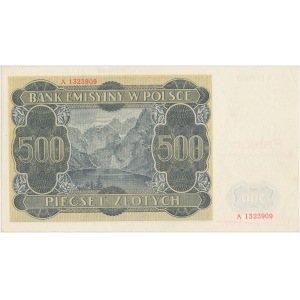 500 złotych 1940 - FALSYFIKAT LONDYŃSKI - rzadki i pięknie zachowany