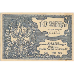 10 złotych polskich = 1 rub. 50 kop. 1916 - Polski Skarb Wojskowy