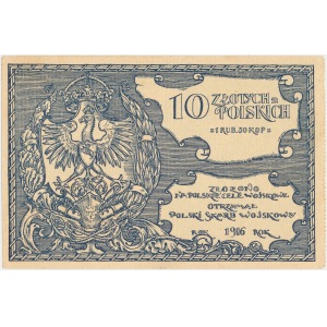 10 złotych polskich = 1 rub. 50 kop. 1916 - Polski Skarb Wojskowy