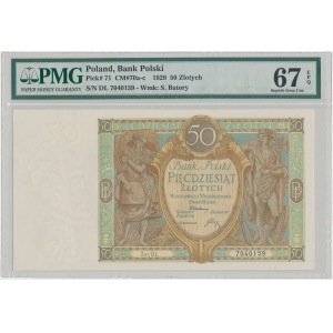 50 złotych 1929 - Ser. DL. - PMG 67 EPQ