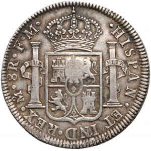 Karol IV, 8 reali Mexico City 1795 z angielską kontramarką 