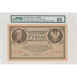 1.000 mkp 05.1919 - bez litery serii - rzadkość - PMG 64