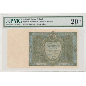 20 złotych 1926 - Ser. AB. - PMG 20 NET