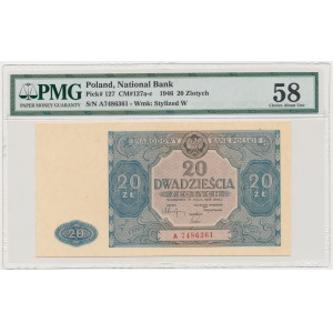 20 złotych 1946 - A - NIEBIESKA - PMG 58