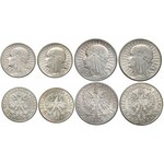 II RP, zestaw srebrnych monet, sporo pięknych (55szt)
