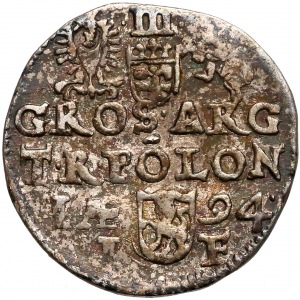 Zygmunt III Waza, Trojak Olkusz 1594 - bez znaku