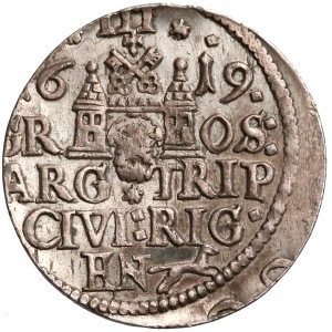 Zygmunt III Waza, Trojak Ryga 1619 - RIG.-EN 