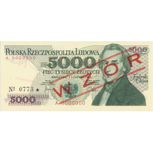 5.000 złotych 1982 - WZÓR - A 0000000 No. 0773