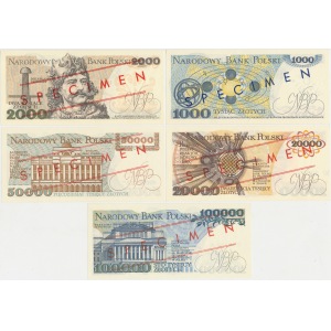 WZORY banknotów 1975-1990 ZESTAW (5szt)