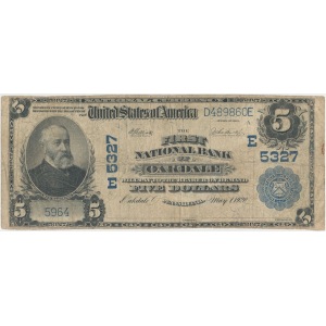 USA, National Currency, Large Size 5 dollars 1902/1920 OAKDALE