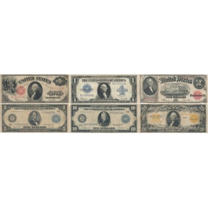 USA zestaw Larg Size 1-20 dollars 1914-1923 (6szt)