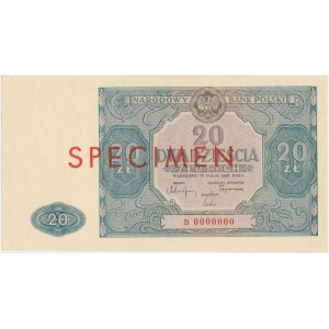 20 złotych 1946 - SPECIMEN - B 0000000