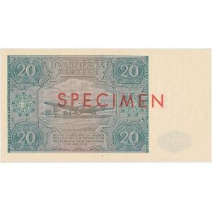 20 złotych 1946 - SPECIMEN - B 0000000