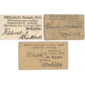 Grudziądz (Graudenz), 2x 10 i 50 pf. 1917-1920 (3szt)