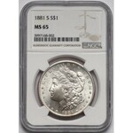 USA, Morgan dollar 1881-S - NGC MS65