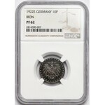 Germany, Proof, 10 pfennig 1922 - E - NGC PF62