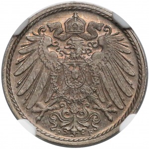 Niemcy, PROOF, 5 fenigów 1913-F - NGC PF64 CAMEO