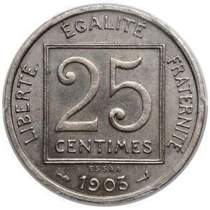 Francja, ESSAI 25 centimes 1903 - PCGS SP66