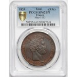 France, ESSAI 5 franc 1833 - PCGS SP62 BN