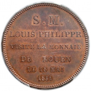 France, ESSAI 5 franc 1831 - PCGS SP62 RB