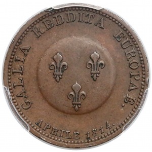 Francja, ESSAI 2 franki 1814 - PCGS SP55