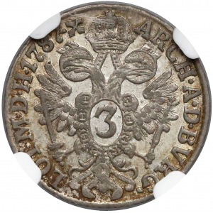 Austria, Joseph II, 3 kreuzer 1787-G - NGC VF35