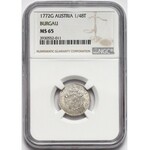 Austria, Burgau, 1/48 thaler 1772-G - NGC MS65