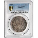 Wolne Miasto Gdańsk, 5 guldenów 1927 - PCGS MS63