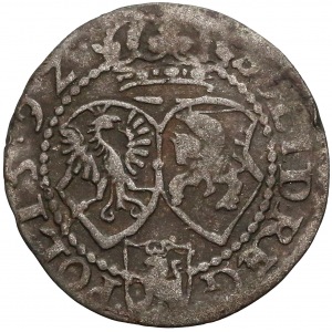 Zygmunt III Waza, Szeląg Olkusz 1592 - podwójna data - rzadkość